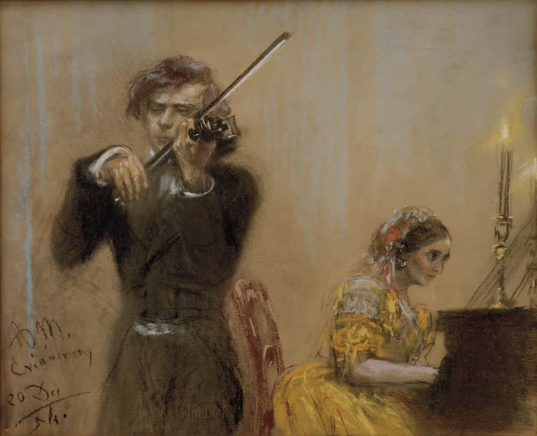 Clara Schumann u. Joseph Joachim / Menzel
