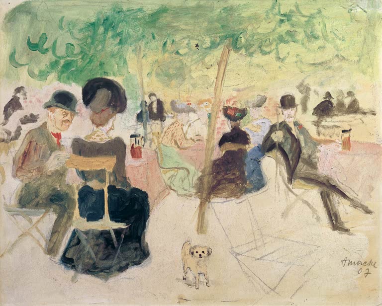 A. Macke, Wirtshausgarten, 1907