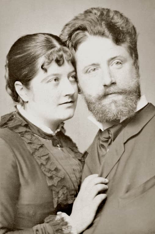 Edgar Hanfstaengl, Porträt mit Frau Kitty