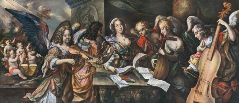 Trumpets, kettle-drum, violin, shawm, lute and viola da gamba', 1948. Artist: Unknown.