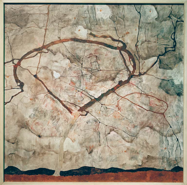 E. Schiele, Herbstbaum in bewegter Luft