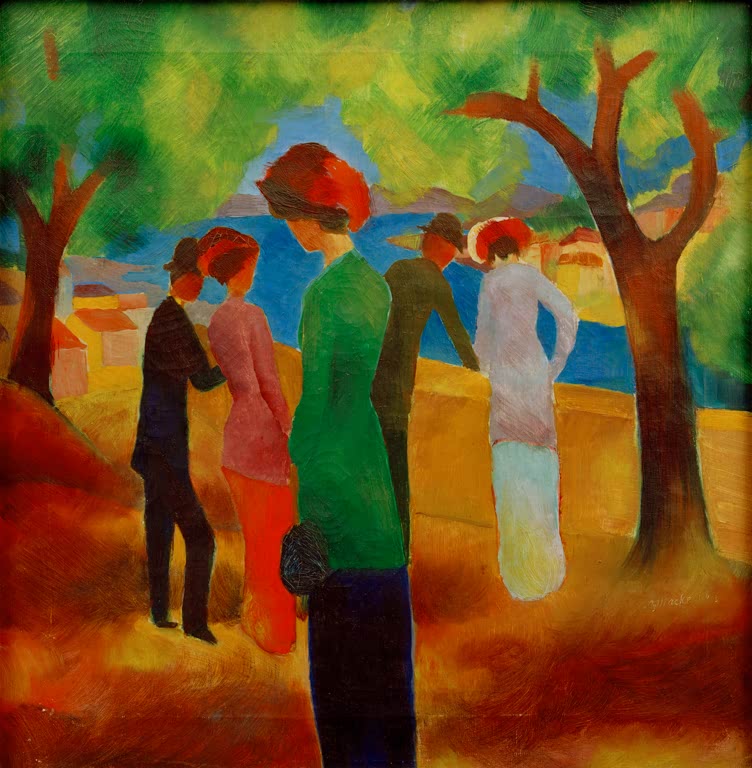 August Macke, Dame in grüner Jacke